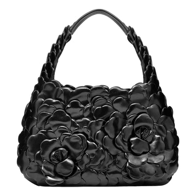 Valentino Garavani Atelier Bag 03 Black Leather Oro Rose Edition Hobo Bag - LUXURYMRKT