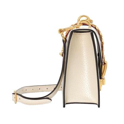 Gucci Sylvie Bee Star Ivory Leather Shoulder Bag - LUXURYMRKT