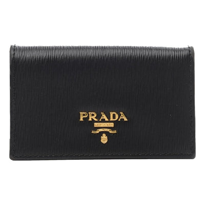 Prada Black Vitello Move Leather Card Case Wallet - LUXURYMRKT