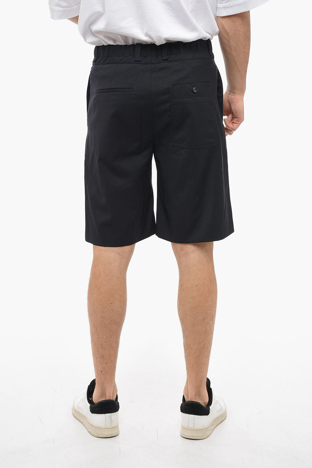 Lanvin 4 Pocket Wool Shorts with Elastic Waistband