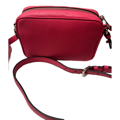 Prada Vitello Phenix Pink Leather Silver Logo Small Camera Crossbody Bag - LUXURYMRKT
