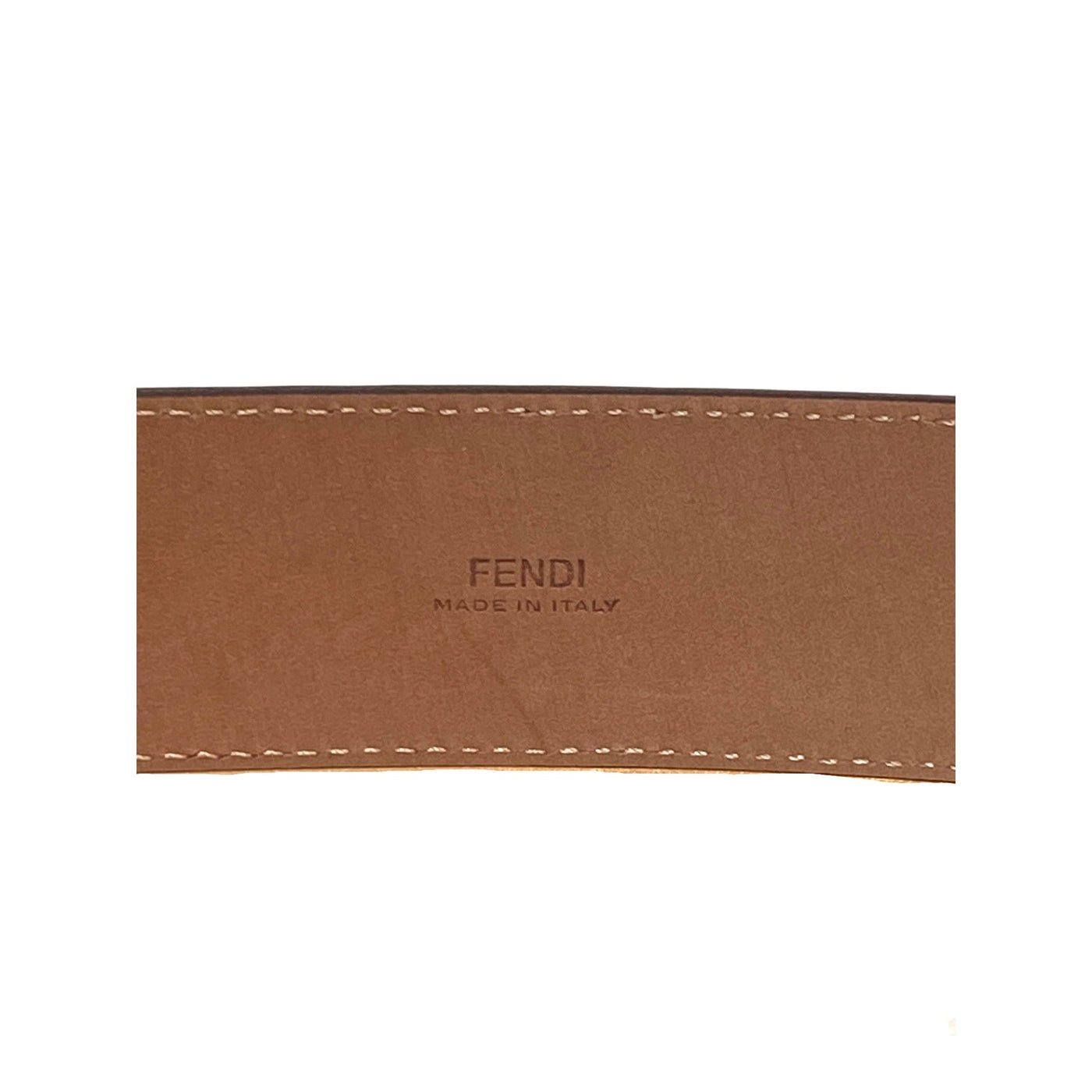Fendi FF Logo Ebano Brown Pebbled Leather Belt 105 7C0403 - LUXURYMRKT