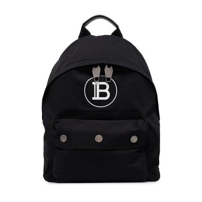 Balmain B-Back Black Nylon White Logo Backpack TM1S096TNYV - LUXURYMRKT