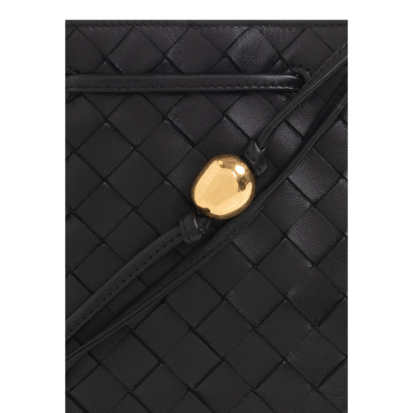 Bottega Veneta Intrecciato Black Woven Leather Bucket Crossbody Bag - LUXURYMRKT