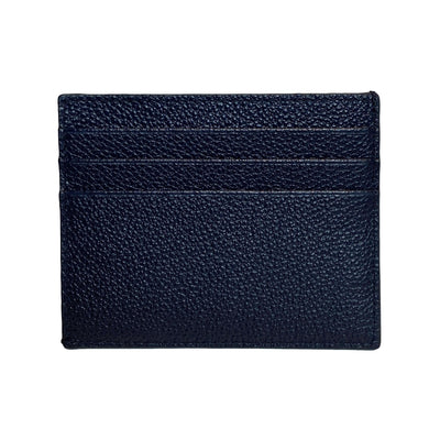 Prada Vitello Micro Grain Leather Baltico Blue Card Holder Wallet - LUXURYMRKT