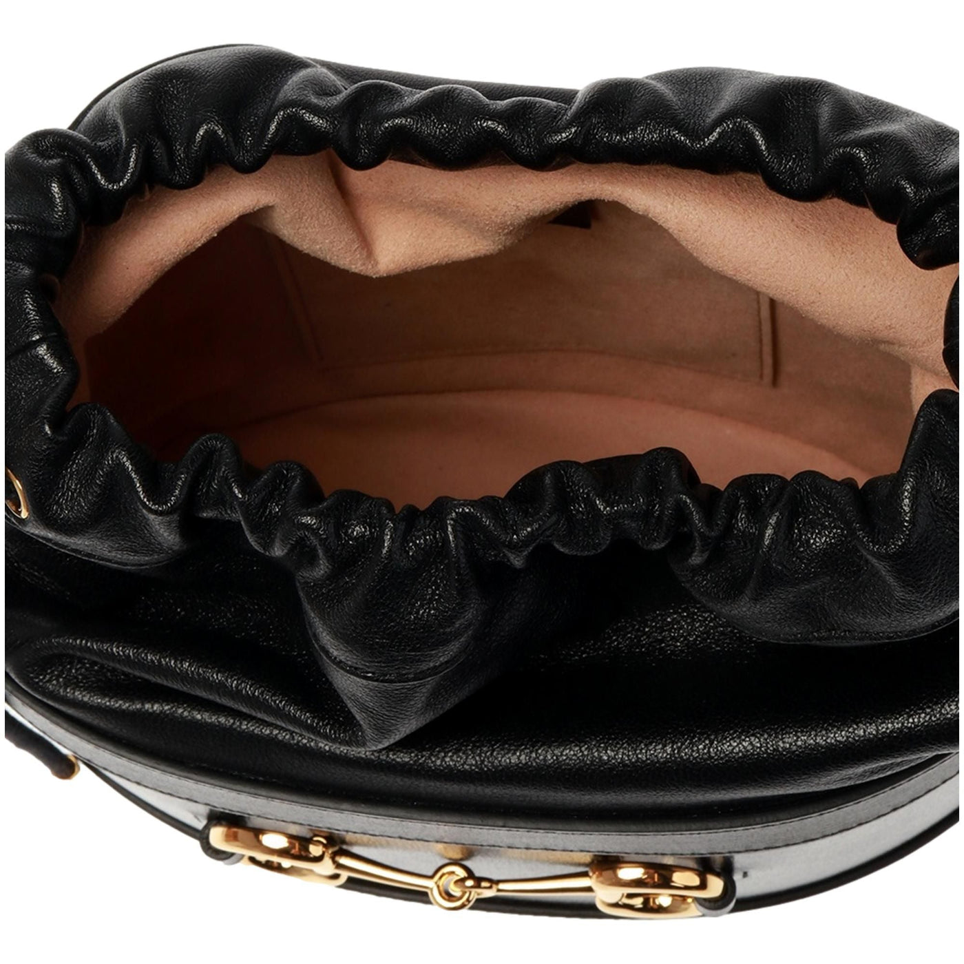 Gucci 1955 Horsebit Black Leather Bucket Bag - LUXURYMRKT