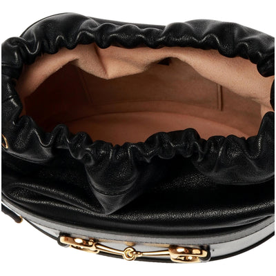 Gucci 1955 Horsebit Black Leather Bucket Bag 602118 - LUXURYMRKT