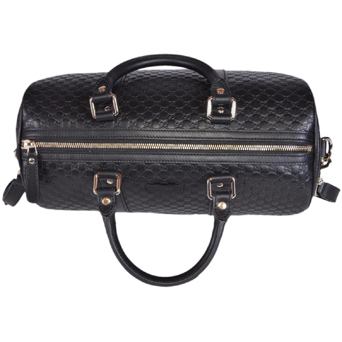 Gucci Microguccissima GG Black Leather Embossed Boston Bag - LUXURYMRKT