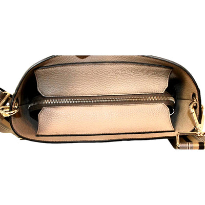 Prada Vitello Phenix Cammeo Leather Stripe Strap Bucket Bag 1BE057 - LUXURYMRKT