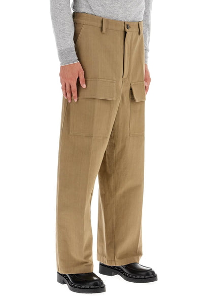 Valentino Garavani Cargo Canvas Pants In Italian Style