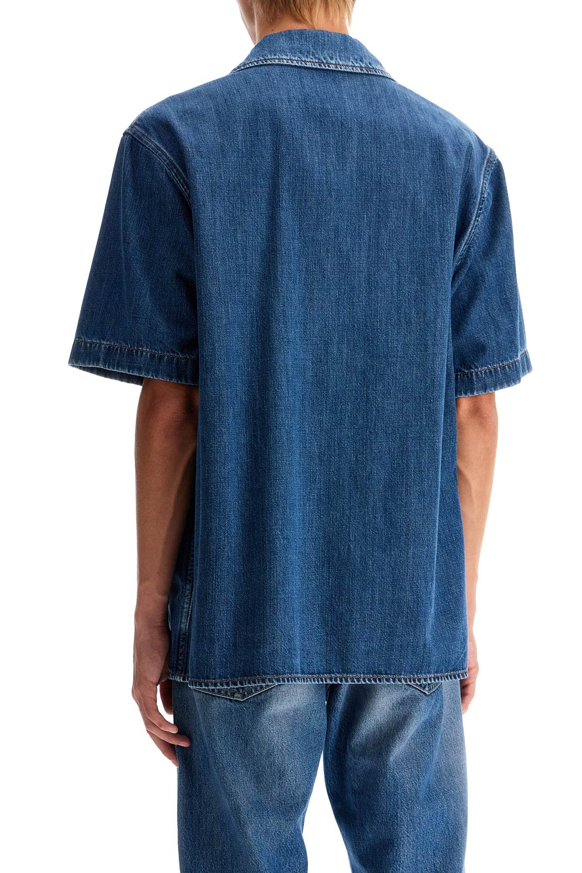 Valentino Garavani Denim Bowling Shirt For Men