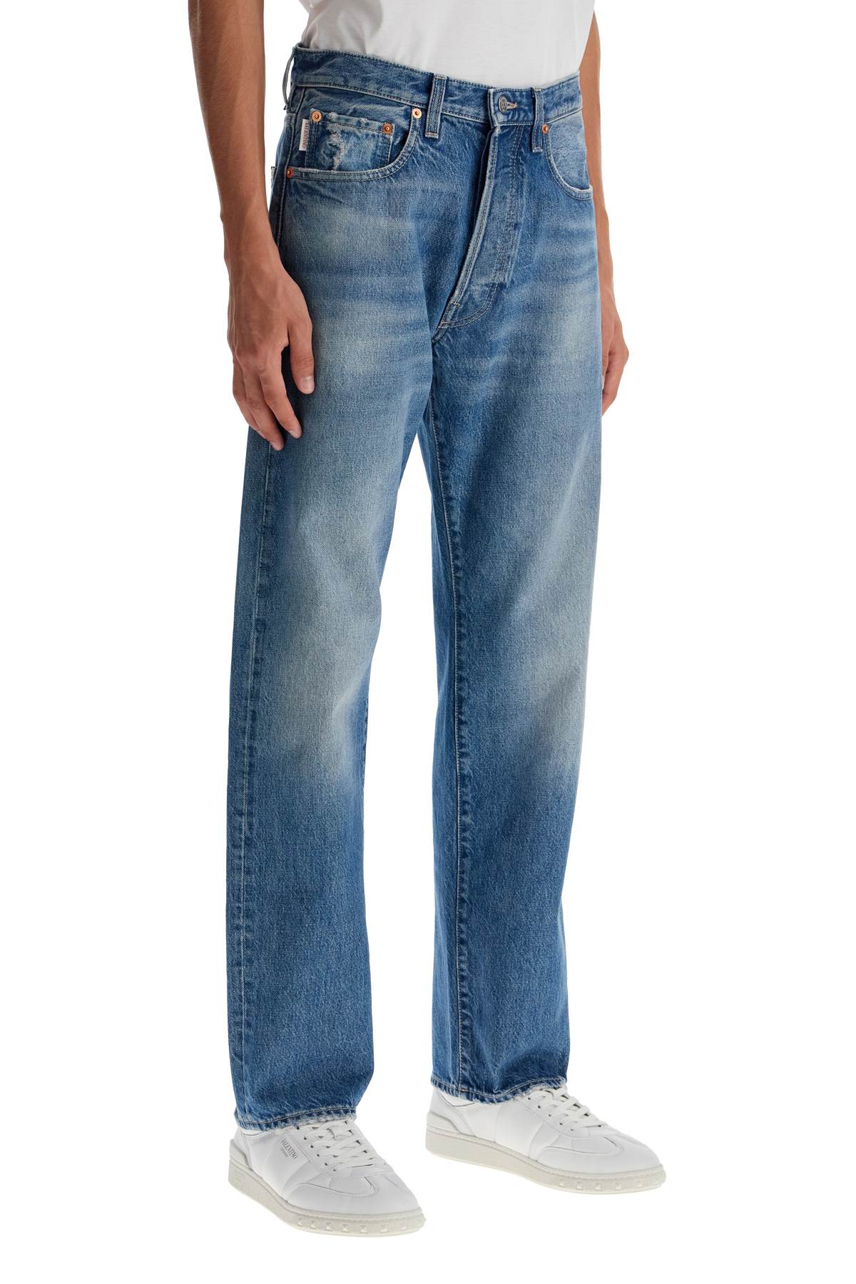 Valentino Garavani Jeans With Metallic V Detail