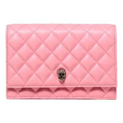 Alexander McQueen Pink Quilted Leather Skull Shoulder Bag 647288 - LUXURYMRKT