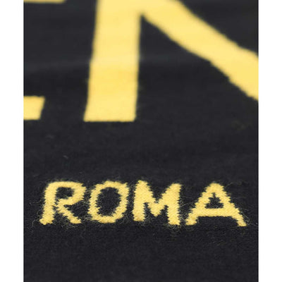 Fendi Roma Knitted Wool Cashmere Black Yellow Logo Scarf - LUXURYMRKT