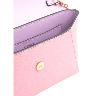 Versace La Medusa Pink Pebbled Calf Leather Mini Envelope Crossbody - LUXURYMRKT