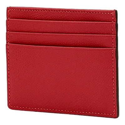 Fendi F Logo Fragola Red Leather Card Case Wallet - LUXURYMRKT