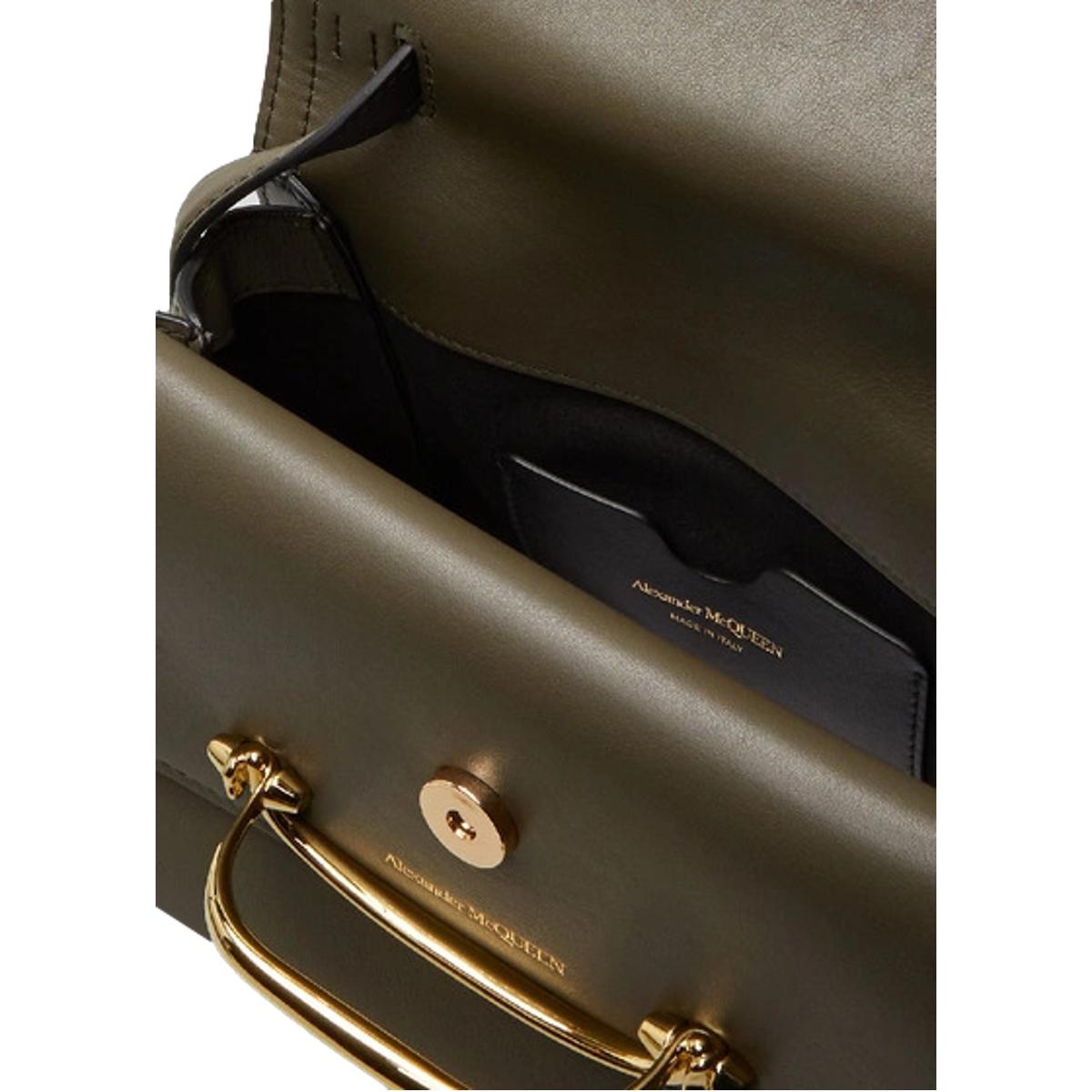 Alexander McQueen The Story Bag Khaki Leather Small Satchel 610021 - LUXURYMRKT