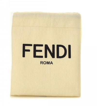 Fendi FF Logo Light Gray and Blue Pebbled Calf Leather Card Case Wallet - LUXURYMRKT