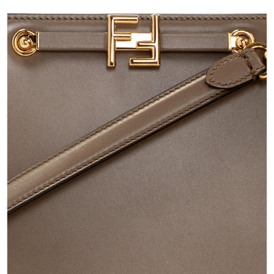 Fendi Touch Taupe Tartufo Leather Shoulder Bag - LUXURYMRKT