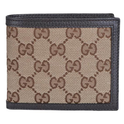 Gucci GG Canvas Brown/Beige Leather Bifold Wallet - LUXURYMRKT