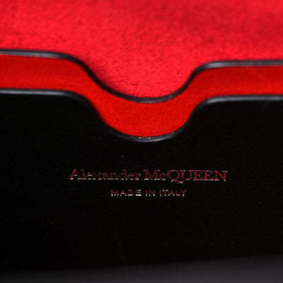 Alexander McQueen The Short Story Black Croc Print Leather Satchel 656471 - LUXURYMRKT