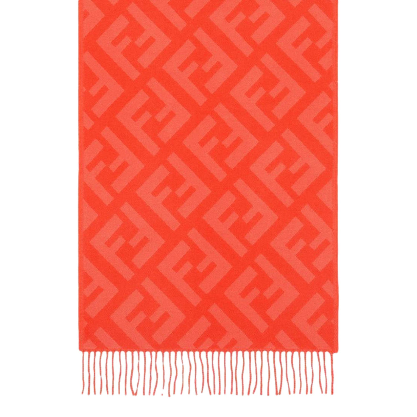 Fendi FF Print Tulip Woven Cashmere Fringe Scarf - LUXURYMRKT