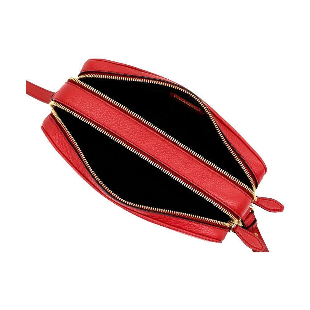 Prada Women's Red Vitello Phenix Leather Crossbody Handbag Small - LUXURYMRKT