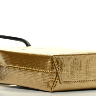 Balenciaga Gold Calfskin Leather Shopper Cross Body Bag 593826 - LUXURYMRKT