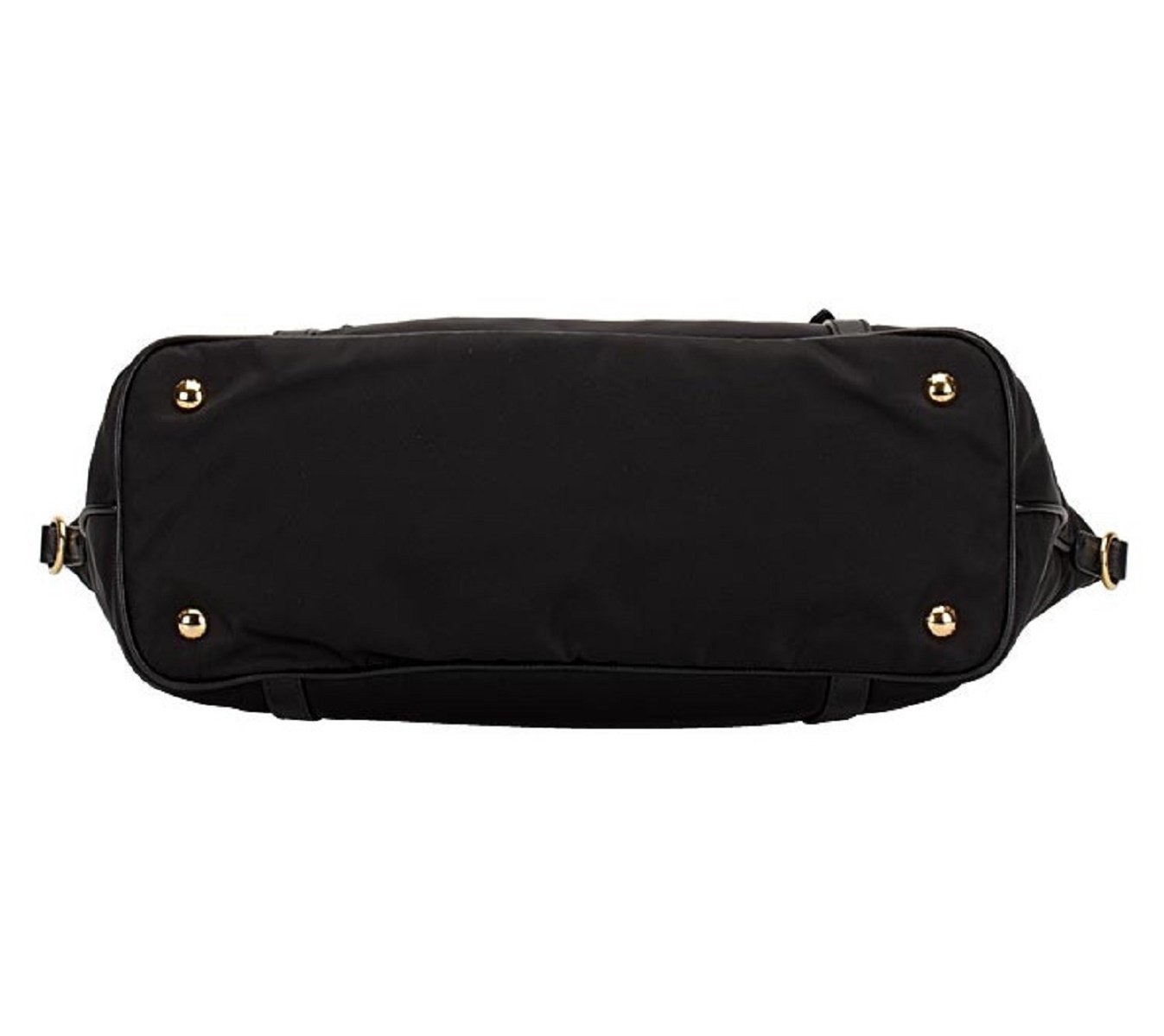 Prada Tessuto Nylon Saffiano Leather Black Top Zip Tote Bag 1BG253 - LUXURYMRKT