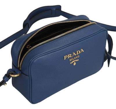 Prada Royal Blue Vitello Phenix Leather Crossbody Bag - LUXURYMRKT