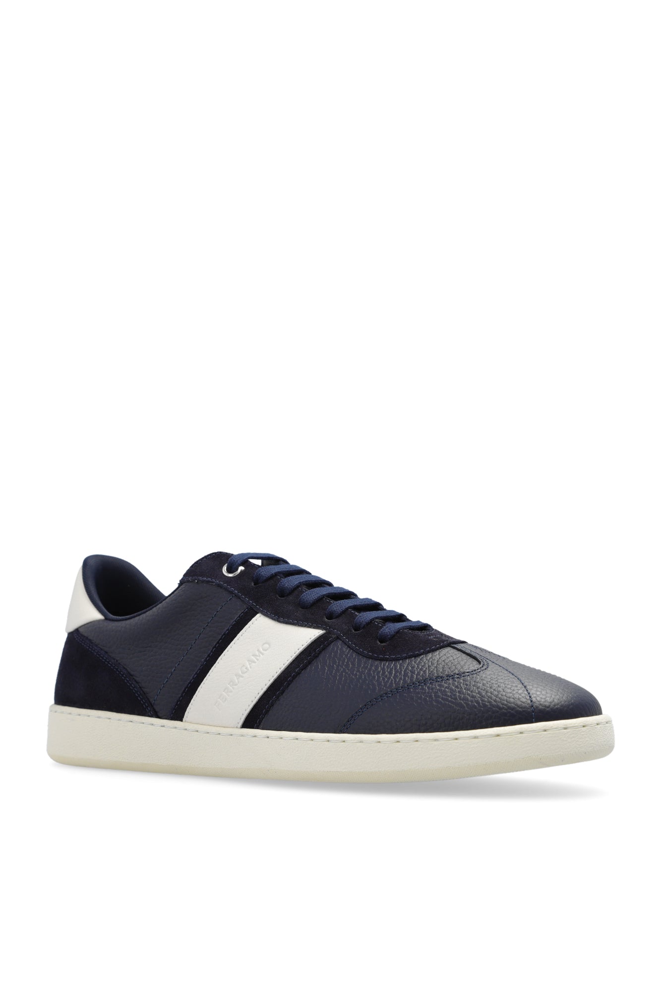 Salvatore Ferragamo Ferragamo Achille 1 Low Top Sneaker In Blue Marine