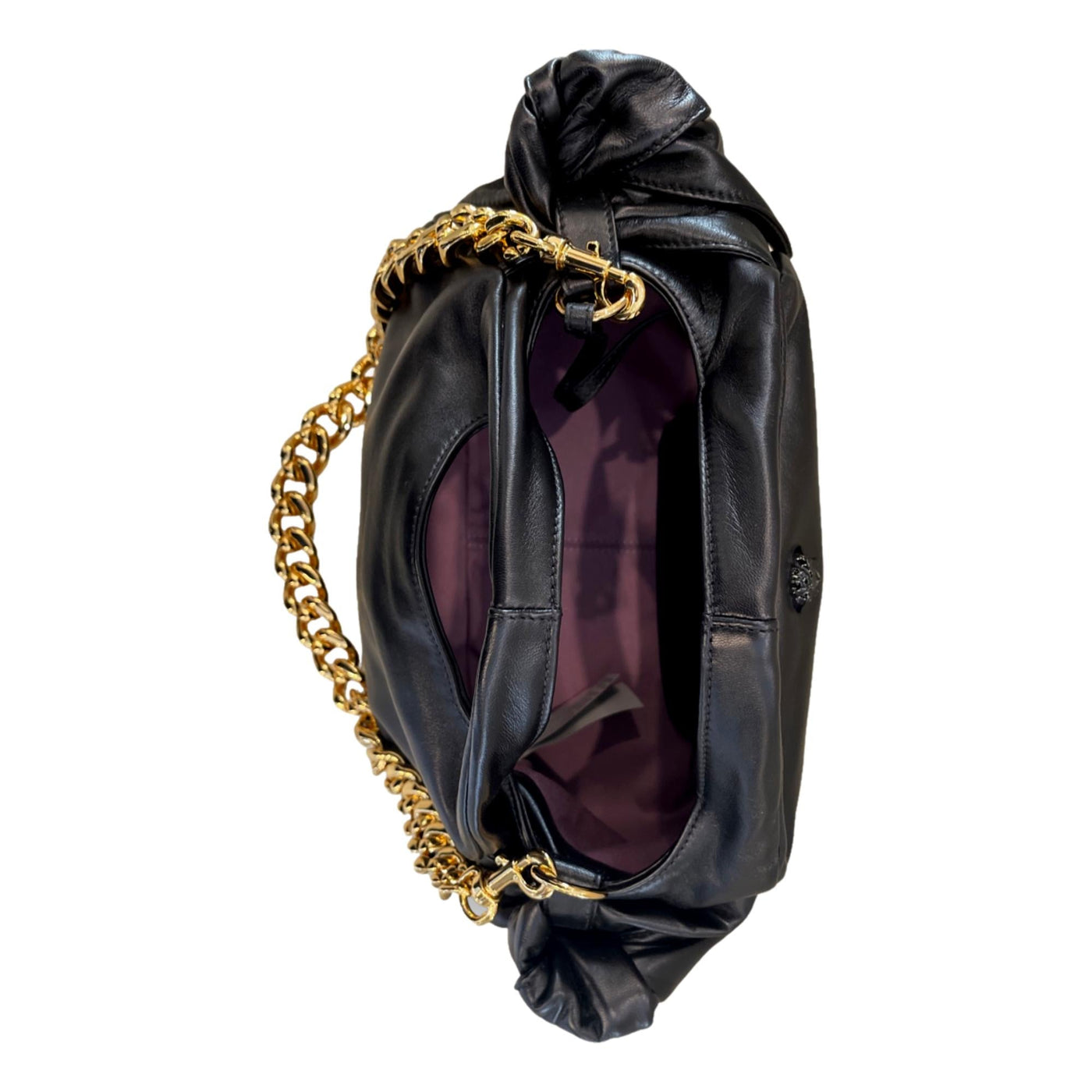 Versace La Medusa Lambskin Leather Black Gold Chain Bag - LUXURYMRKT