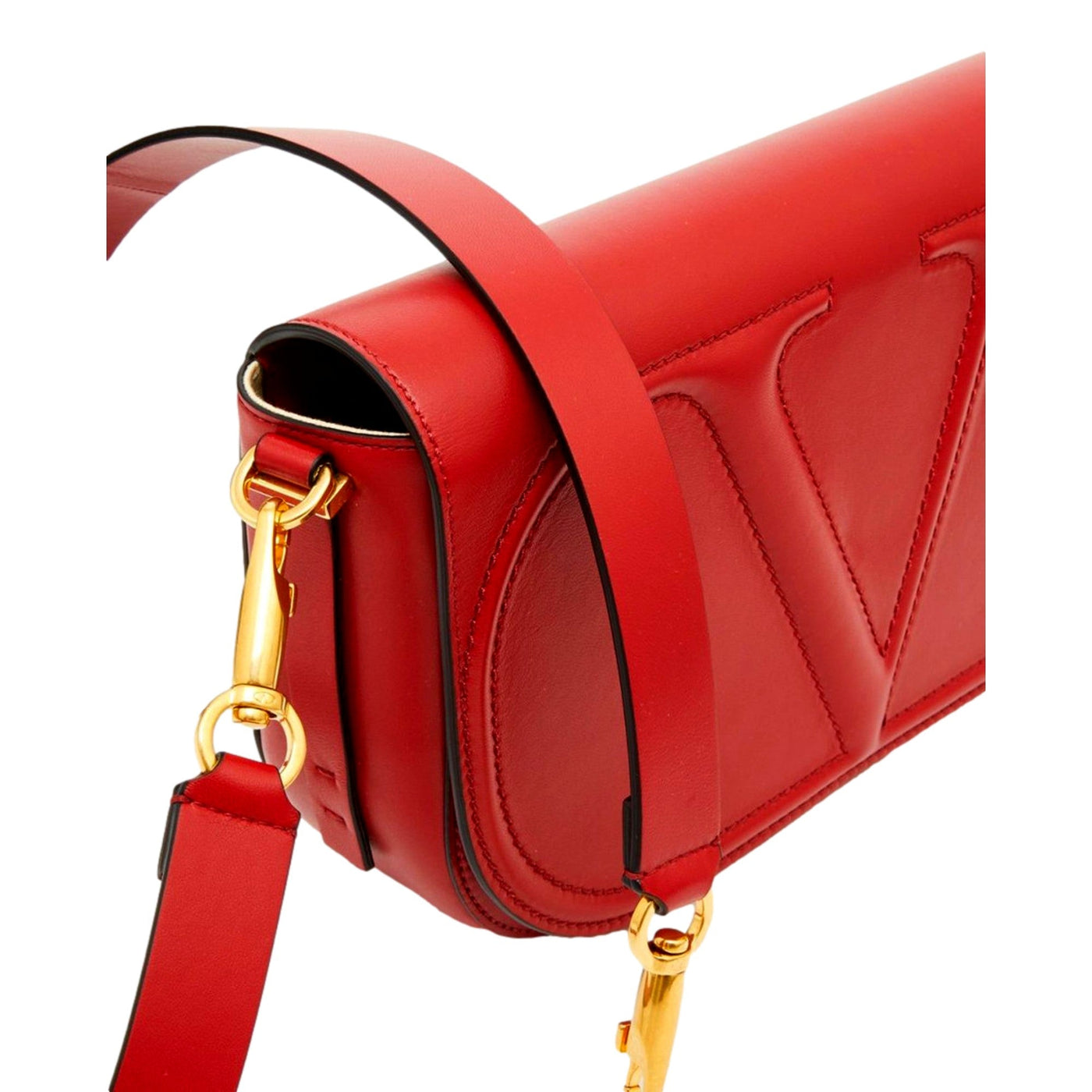 Valentino Garavani VLogo Walk Large Crossbody Bag Red Calf Leather - LUXURYMRKT