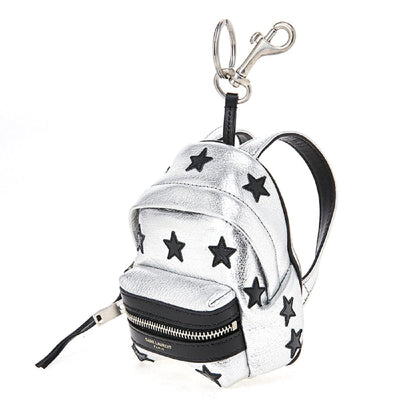 Saint Laurent Silver/Black Unisex Zip Backpack Key Chain Black Stars - LUXURYMRKT
