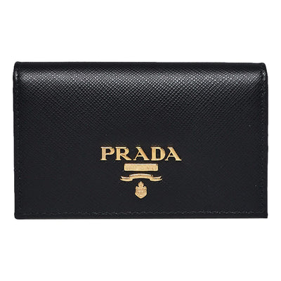 Prada Black Saffiano Leather Credit Card Case Wallet 1MC122 - LUXURYMRKT