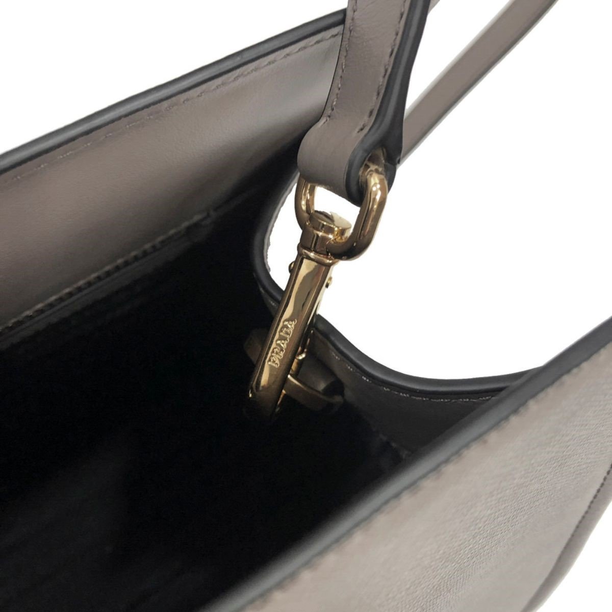 Prada Argilla Gray Saffiano Lux Leather Large Satchel Handbag - LUXURYMRKT