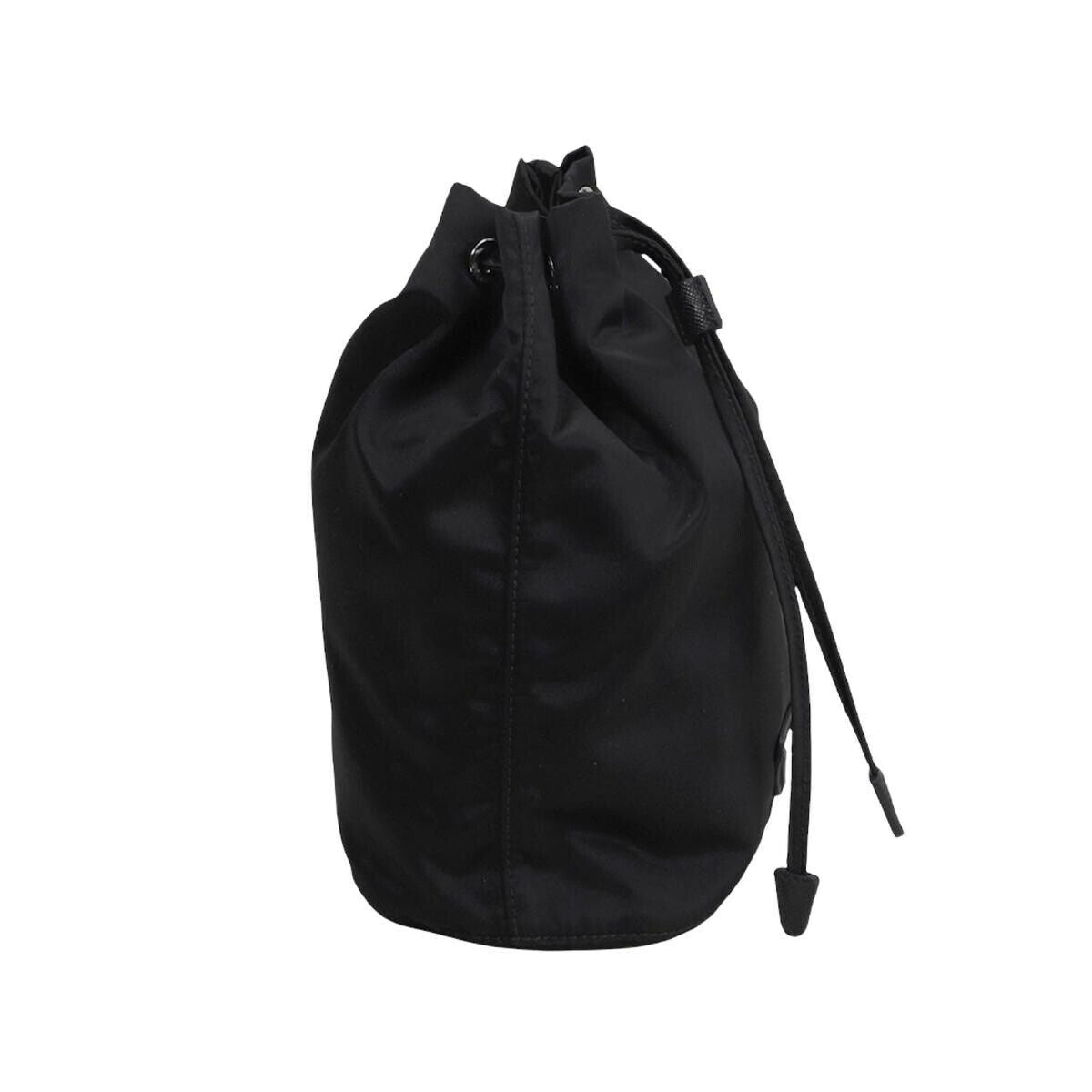 Prada Black Tessuto Nylon Triangle Logo Drawstring Bucket Bag 1NA369 - LUXURYMRKT