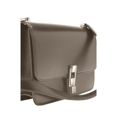 Saint Laurent Carre Taupe Ultra Soft Calf Leather Shoulder Bag - LUXURYMRKT