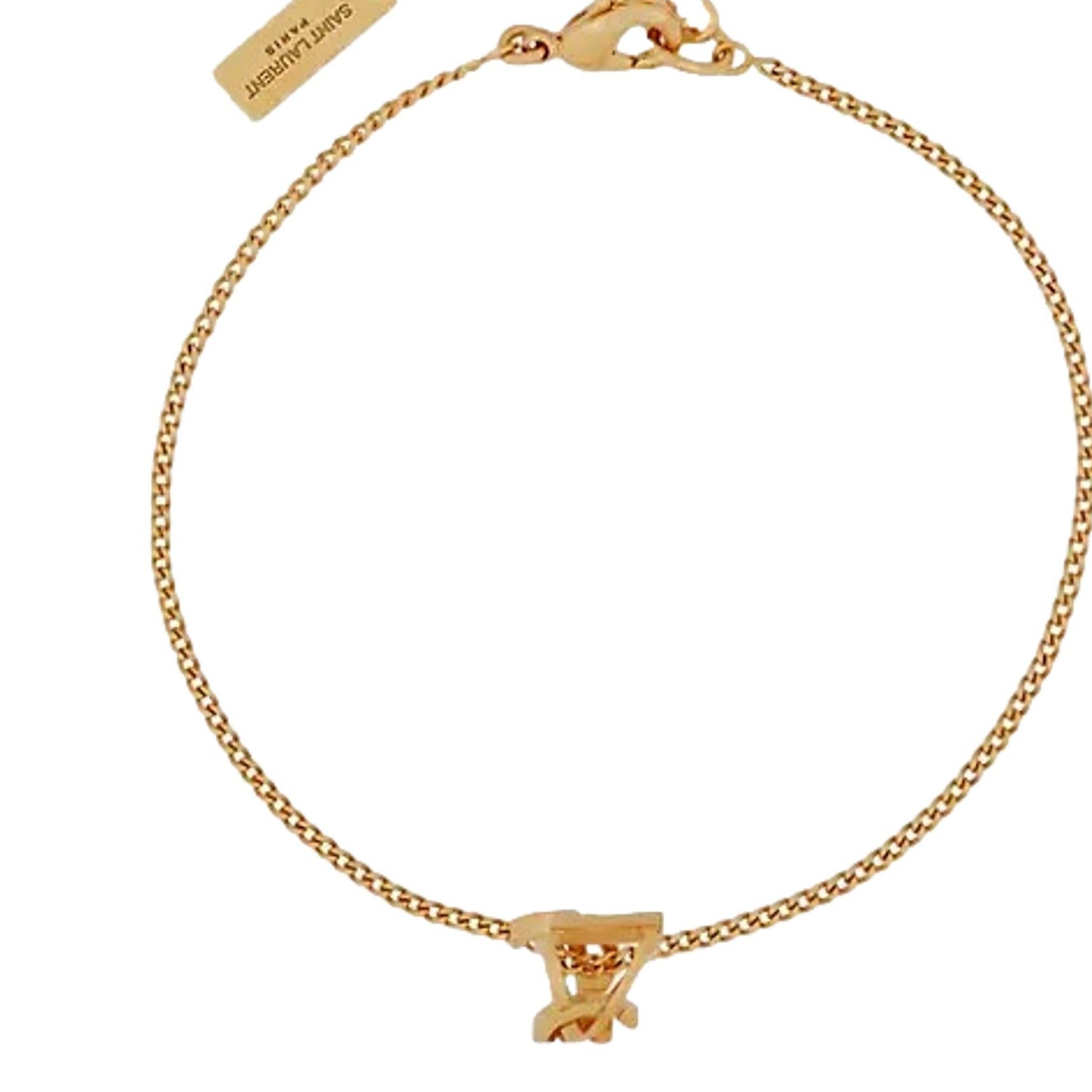 Saint Laurent Monogram Twist Gold Metal Chain Bracelet - LUXURYMRKT