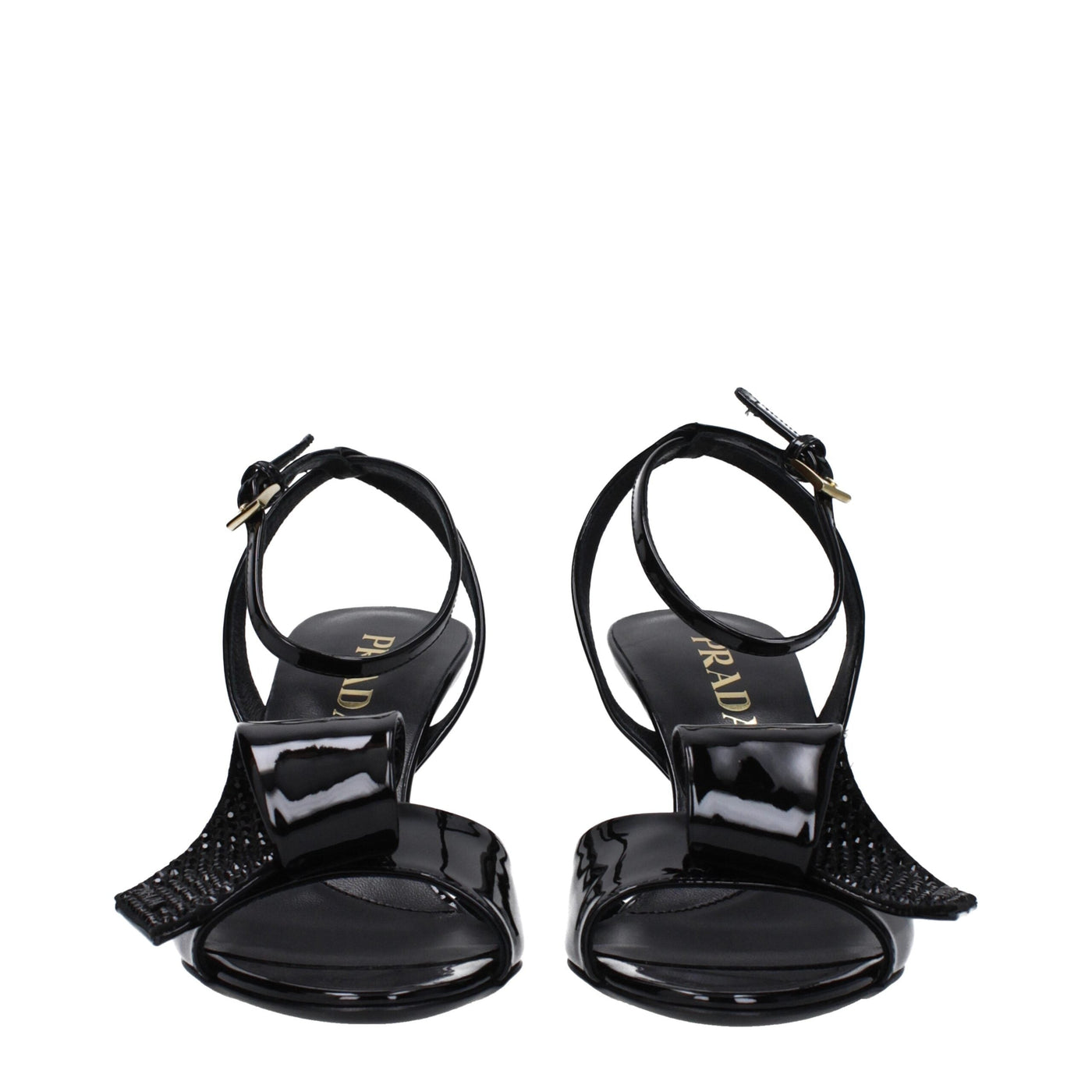 Black Leather Stiletto Heels Sandals