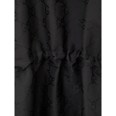 Black Polyester Trench Coat