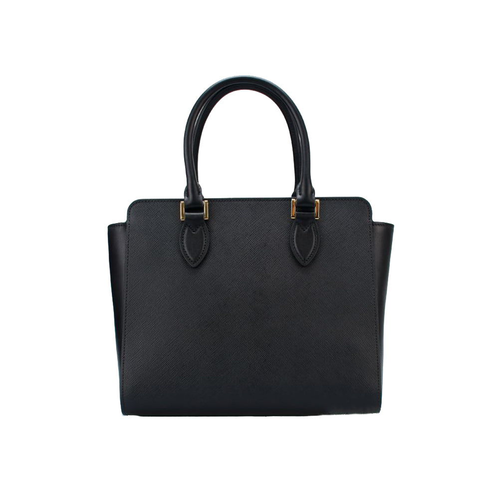 Prada Saffiano Borsa Black Leather Shoulder Tote Handbag - LUXURYMRKT