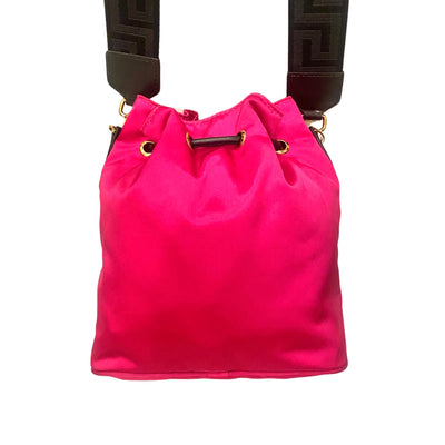 Versace La Medusa Pink Nylon Drawstring Shoulder Bag 1002875 - LUXURYMRKT