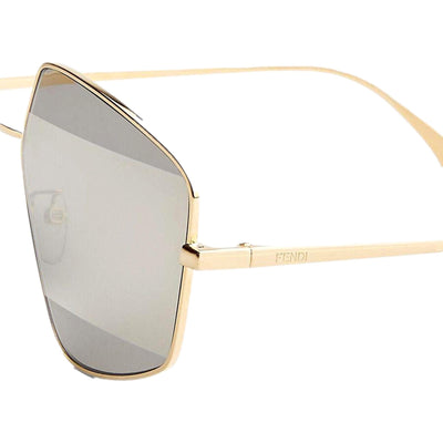 Fendi Stripes Silver Tint and Gold Frame Metal Sunglasses - LUXURYMRKT