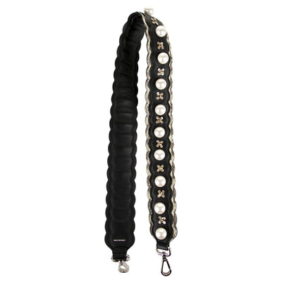 Fendi Strap You Black Pearl Leather Snakeskin Shoulder Strap - LUXURYMRKT