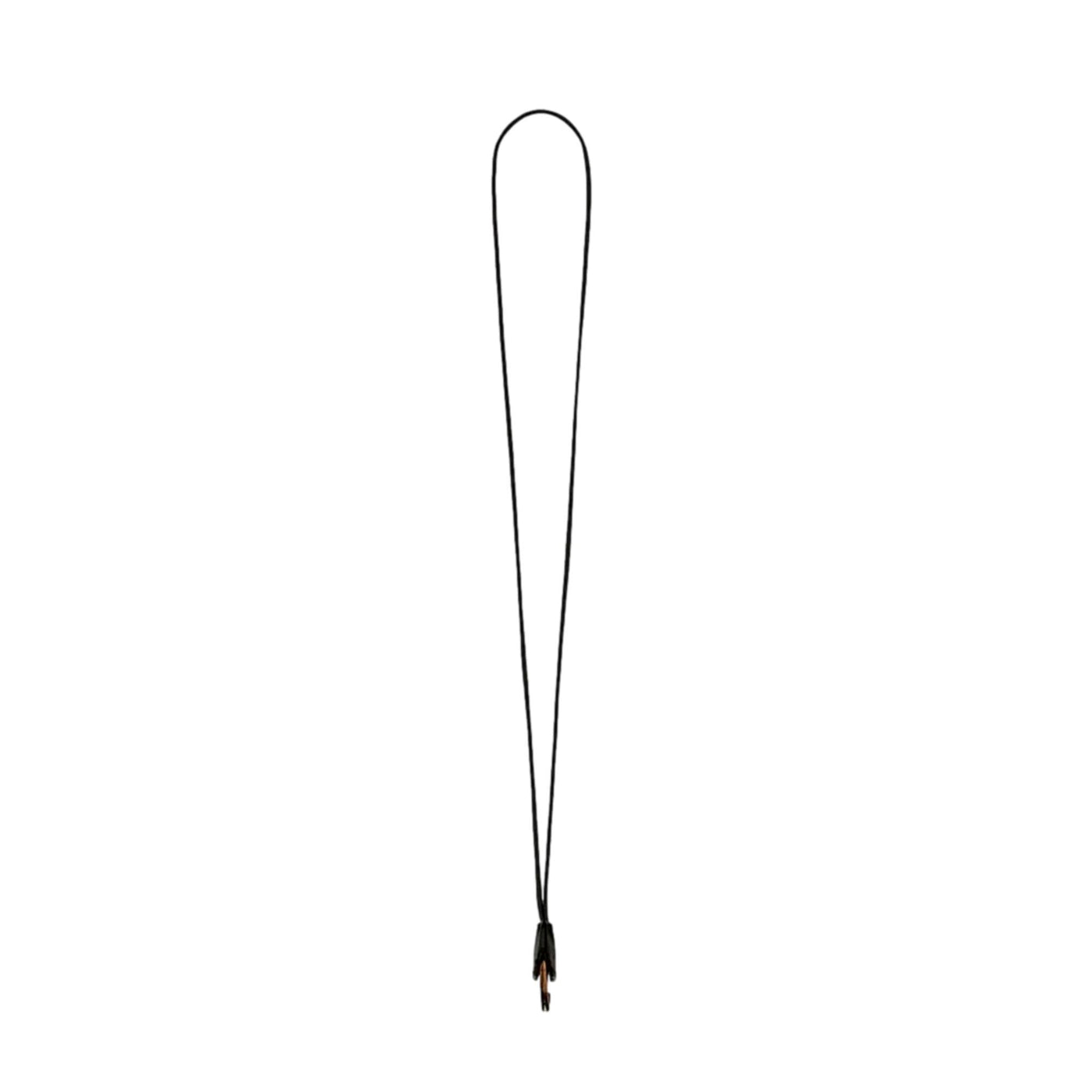 Saint Laurent Black Patent Leather Heart Keyring Necklace - LUXURYMRKT