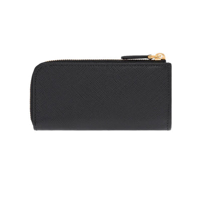 Prada Black Saffiano Leather Key Holder Pouch Wallet - LUXURYMRKT