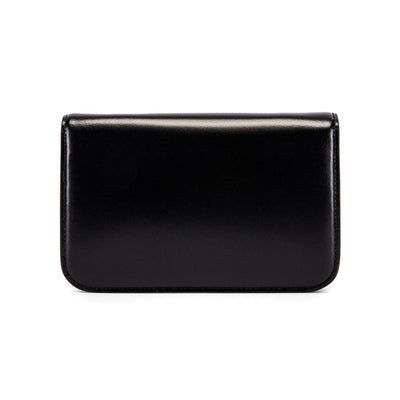 Balenciaga Black Shiny Calfskin Leather Chain Wallet Shoulder Bag - LUXURYMRKT