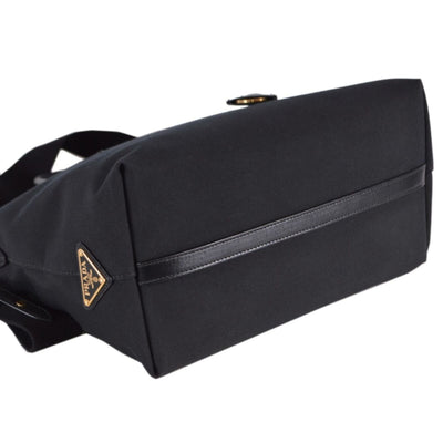 Prada Black Tessuto Nylon Leather Two-Way Satchel Handbag - LUXURYMRKT