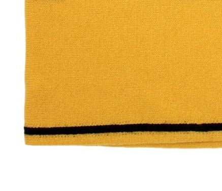 Fendi Roma Knitted Wool & Cashmere Yellow Black Logo Scarf - LUXURYMRKT